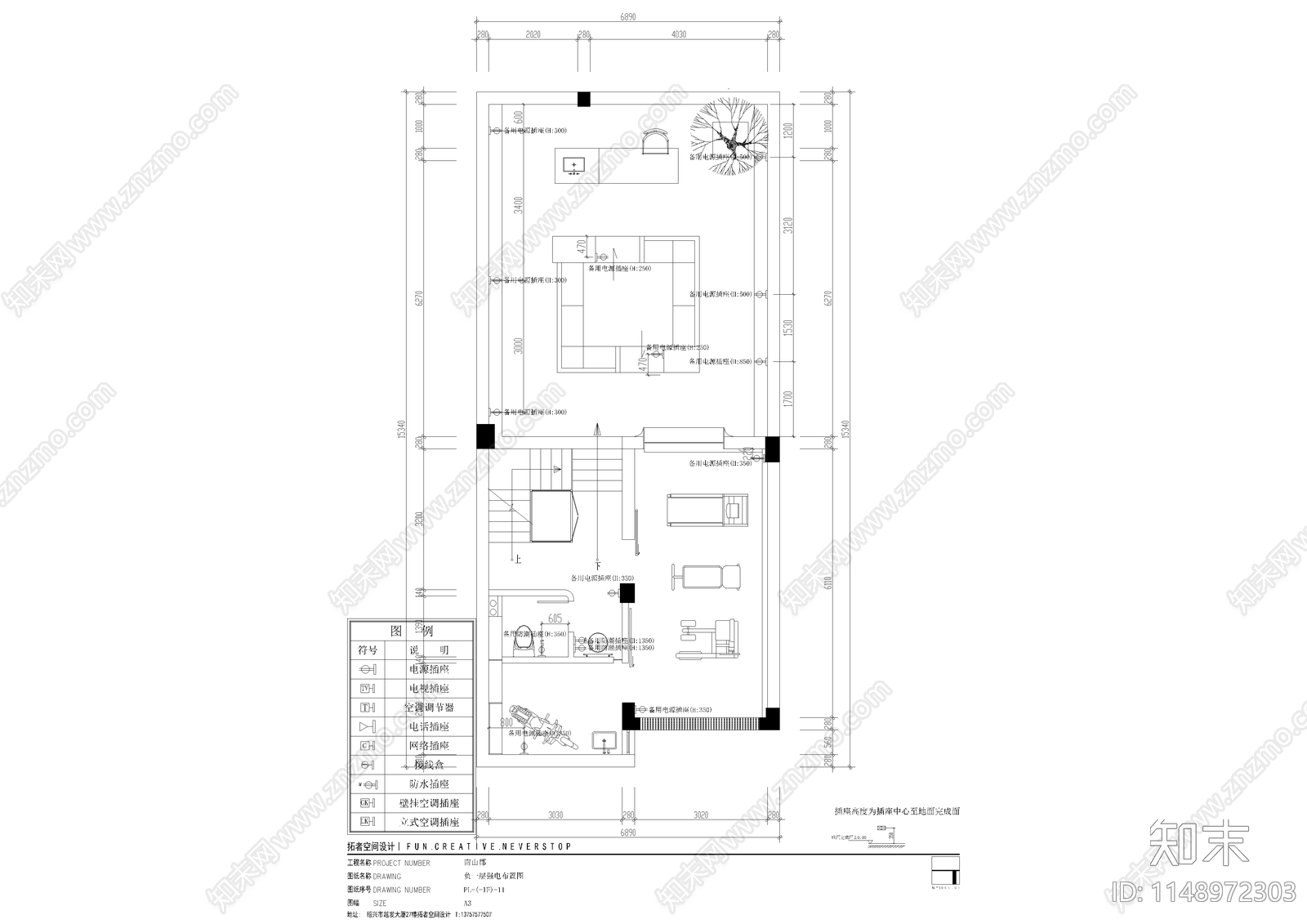 现代五层别墅cad施工图下载【ID:1148972303】