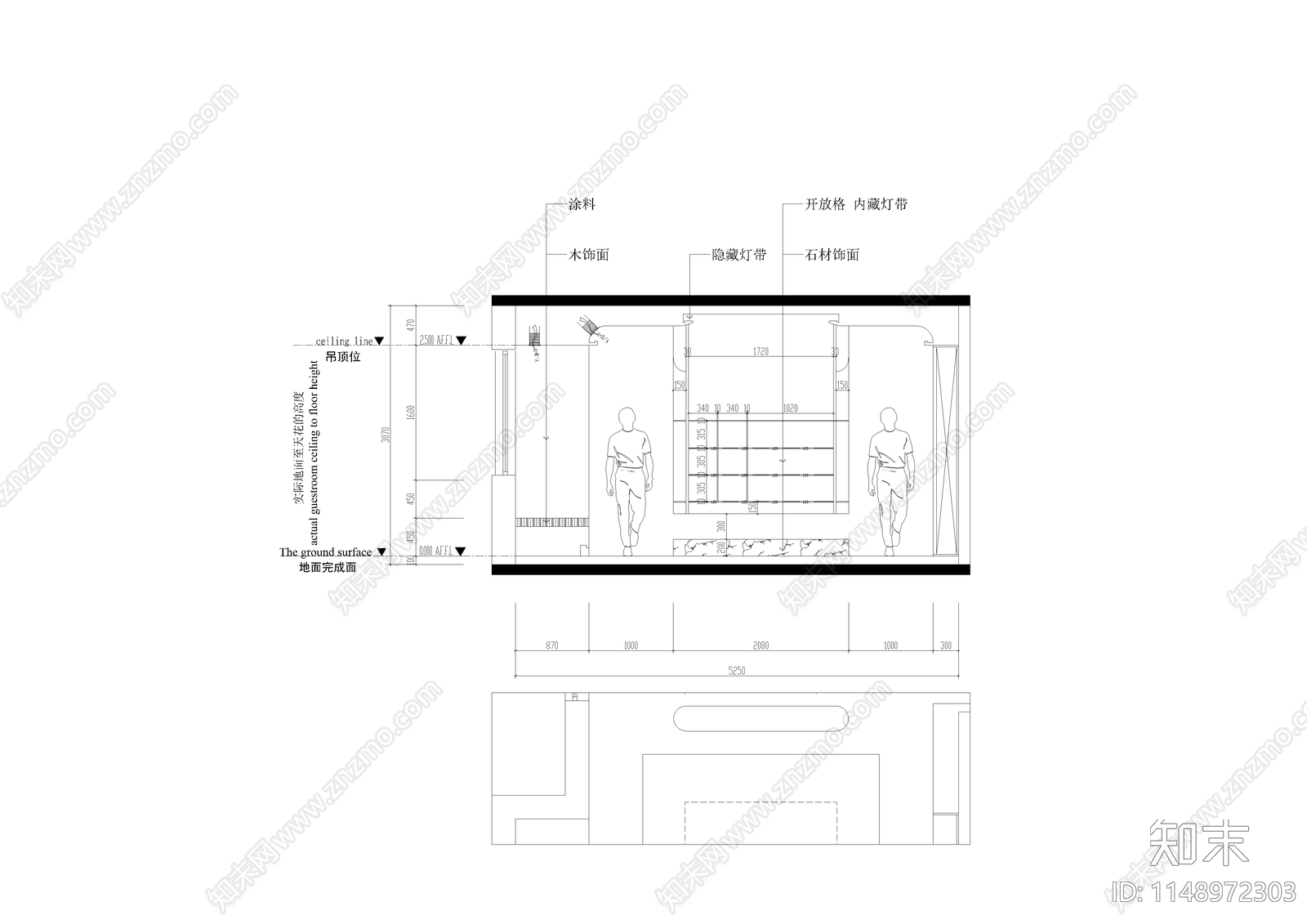 现代五层别墅cad施工图下载【ID:1148972303】