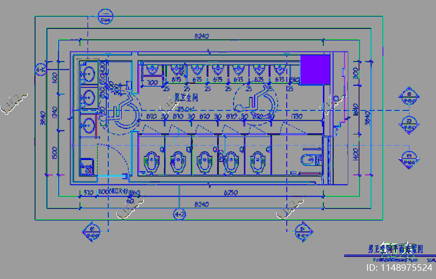 公用卫生间平面图立面图节点图cad施工图下载【ID:1148975524】