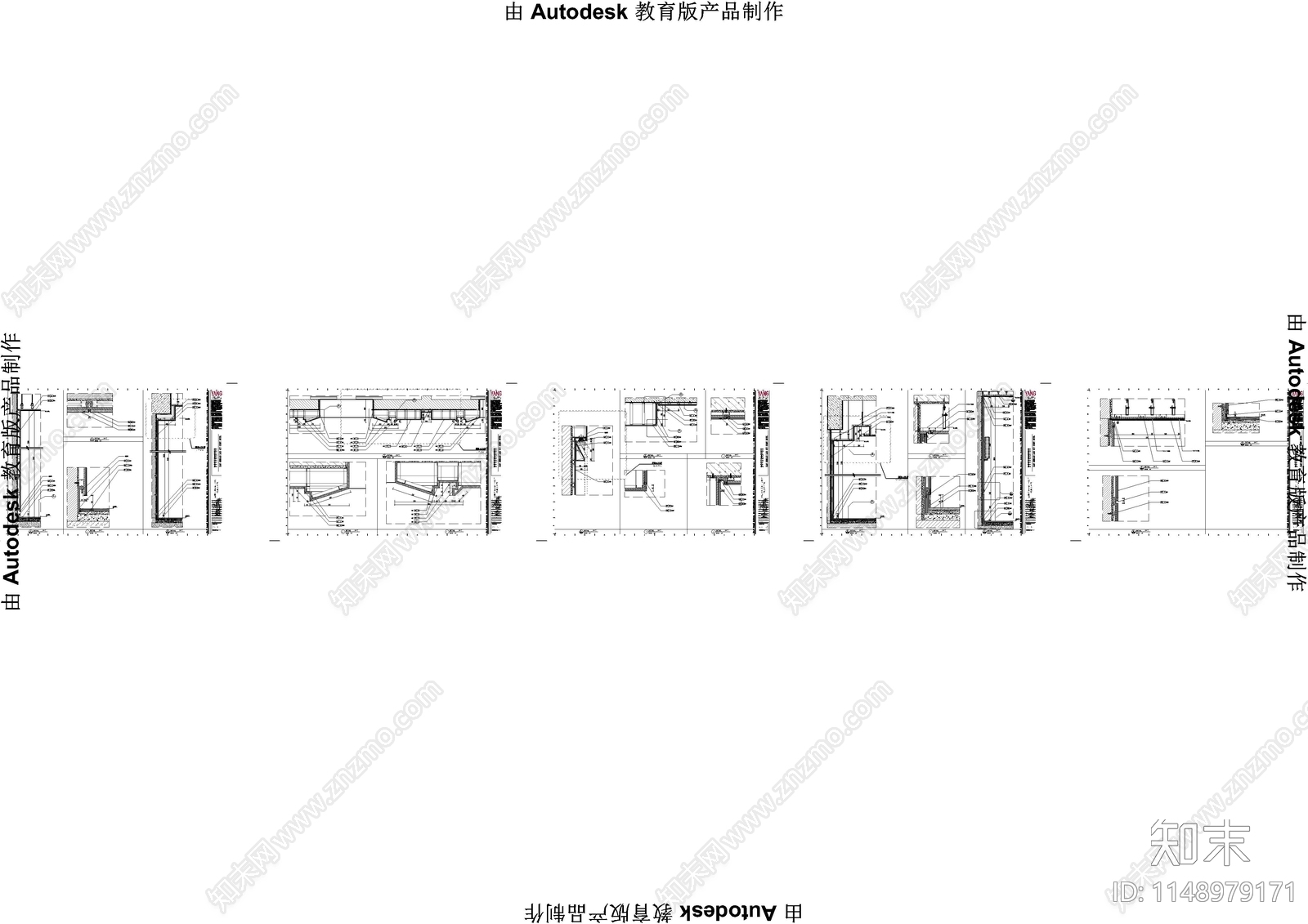 走廊墙面造型节点图cad施工图下载【ID:1148979171】