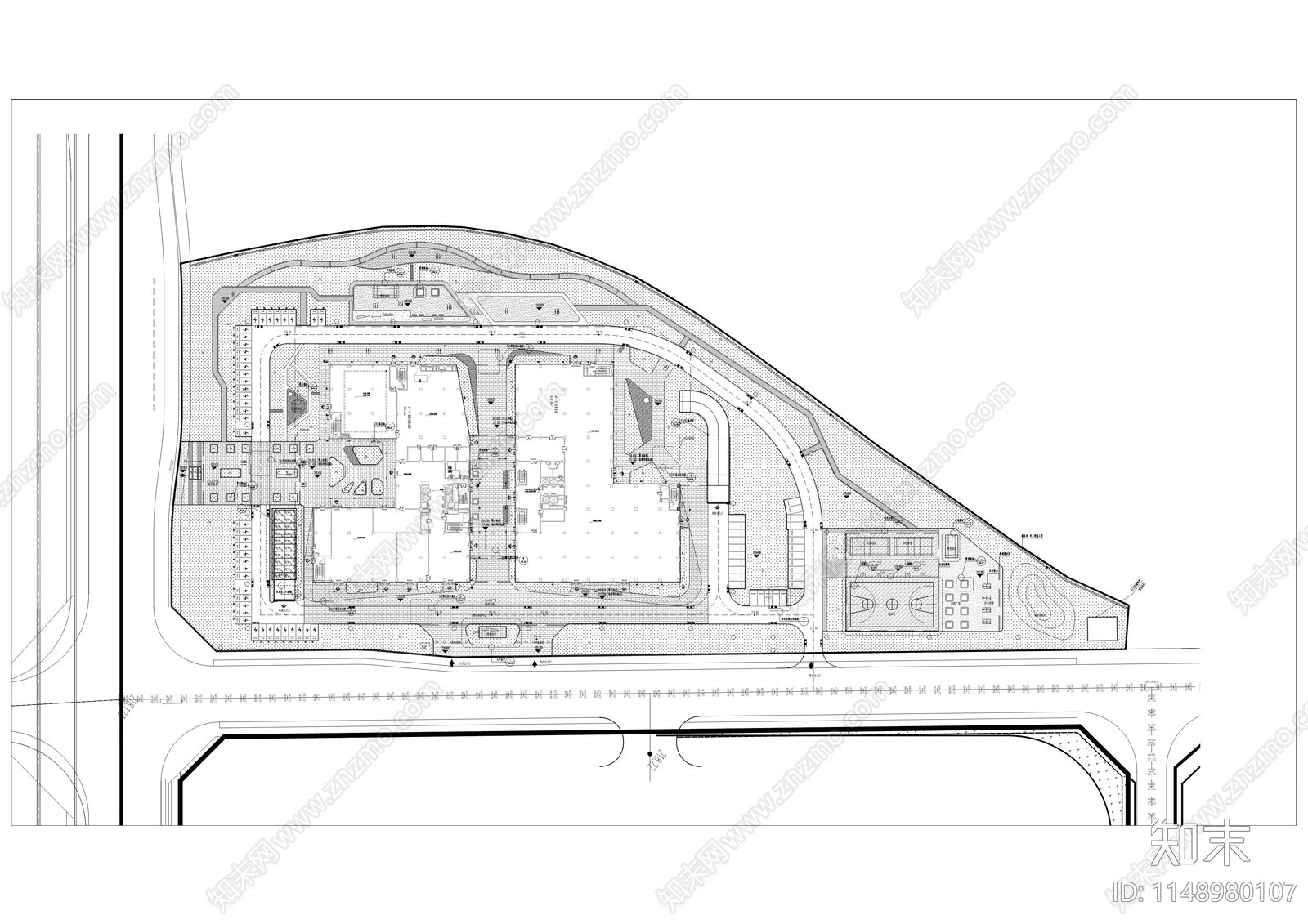 多式联运示范基地项目景观绿化cad施工图下载【ID:1148980107】