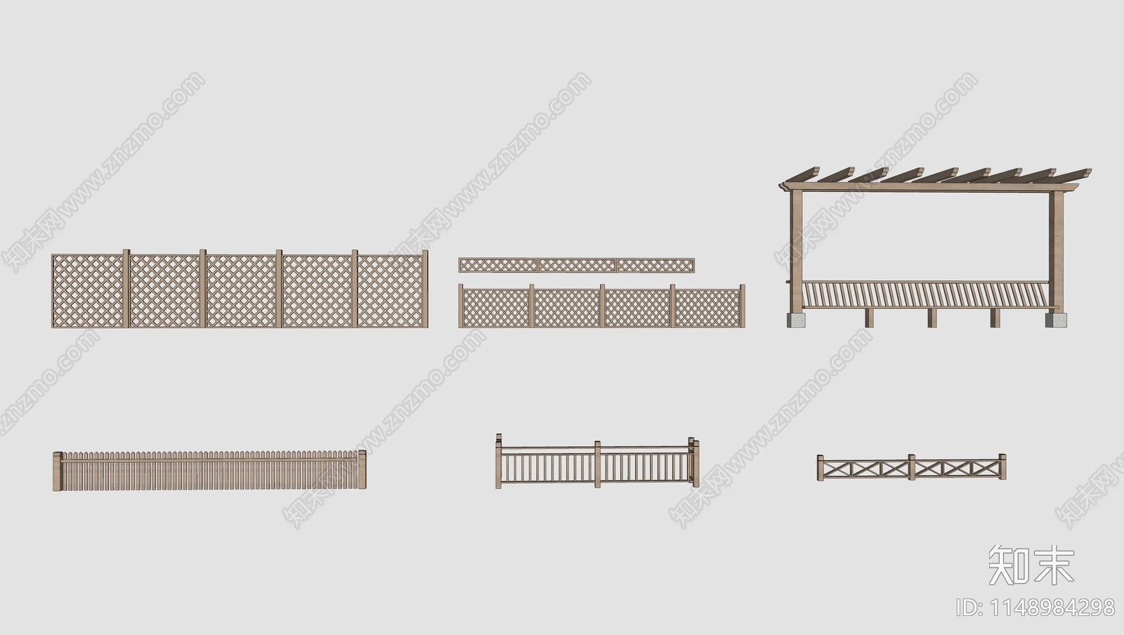现代围栏护栏SU模型下载【ID:1148984298】