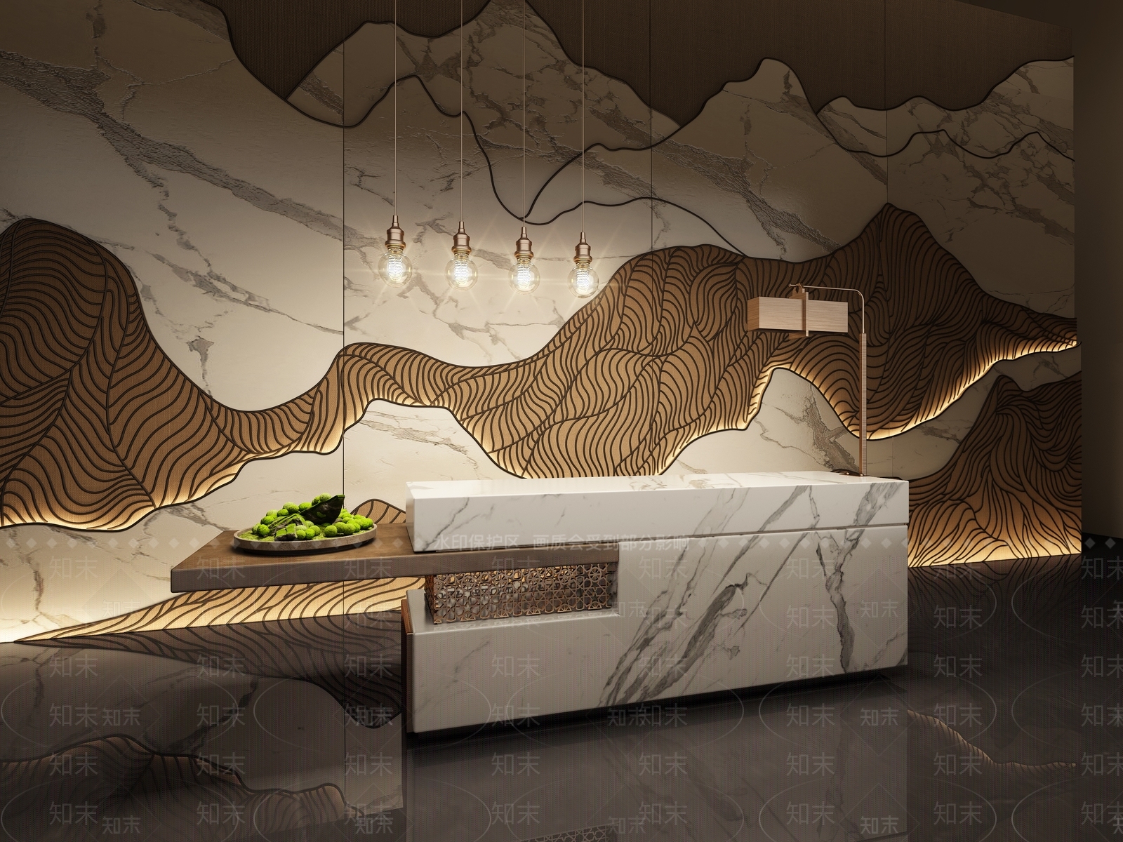 新中式接待台3D模型下载【ID:1148986138】