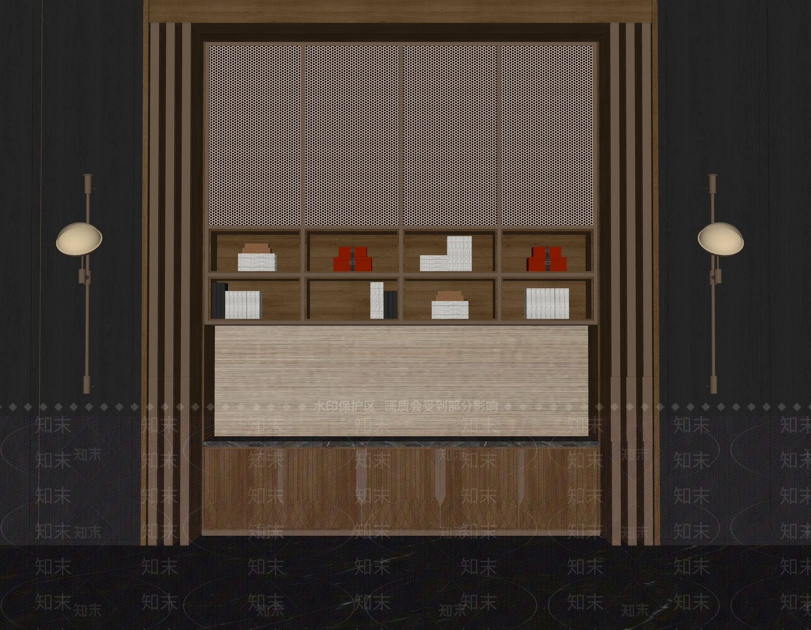新中式装饰柜SU模型下载【ID:1148986740】