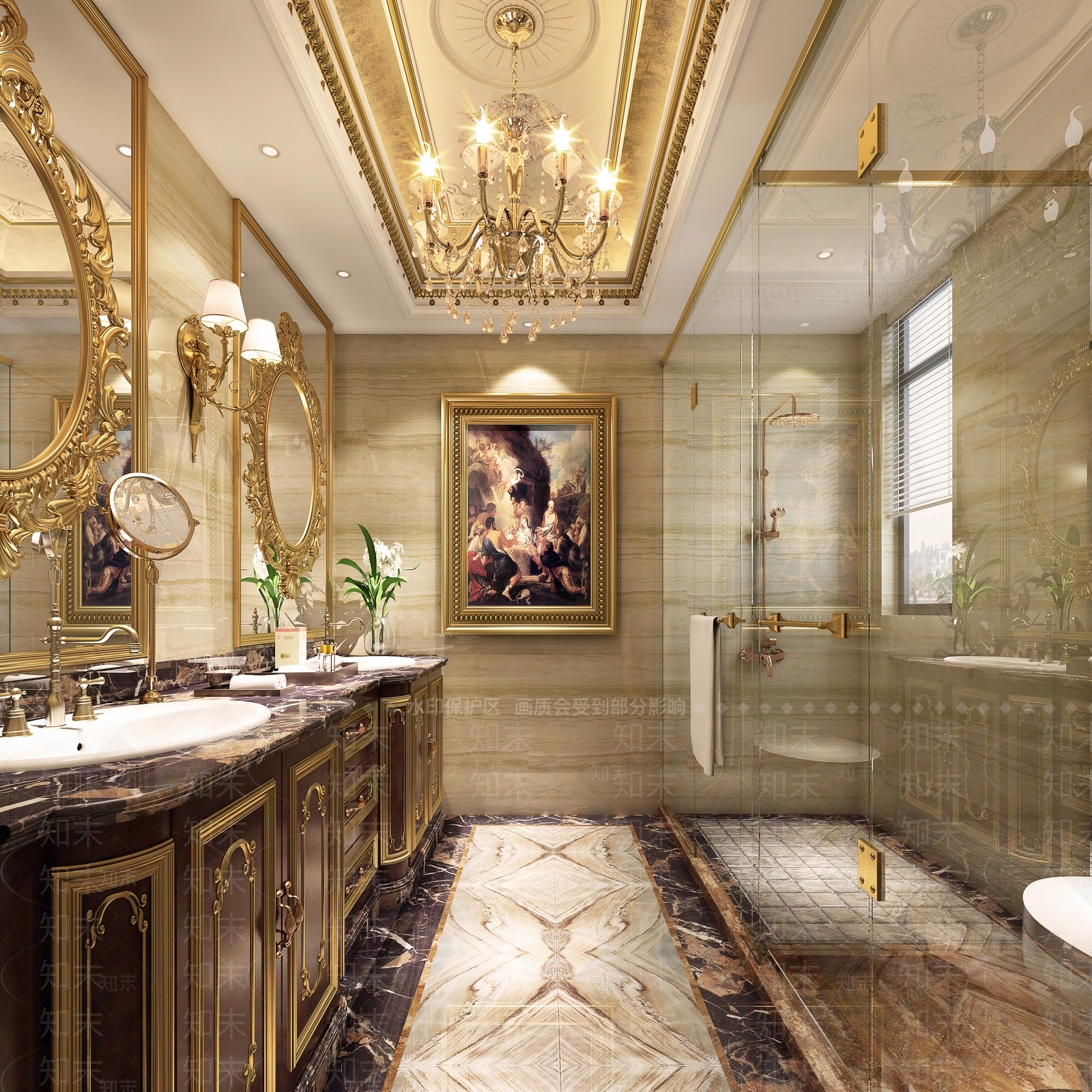 欧式古典卫生间3D模型下载【ID:1148986992】