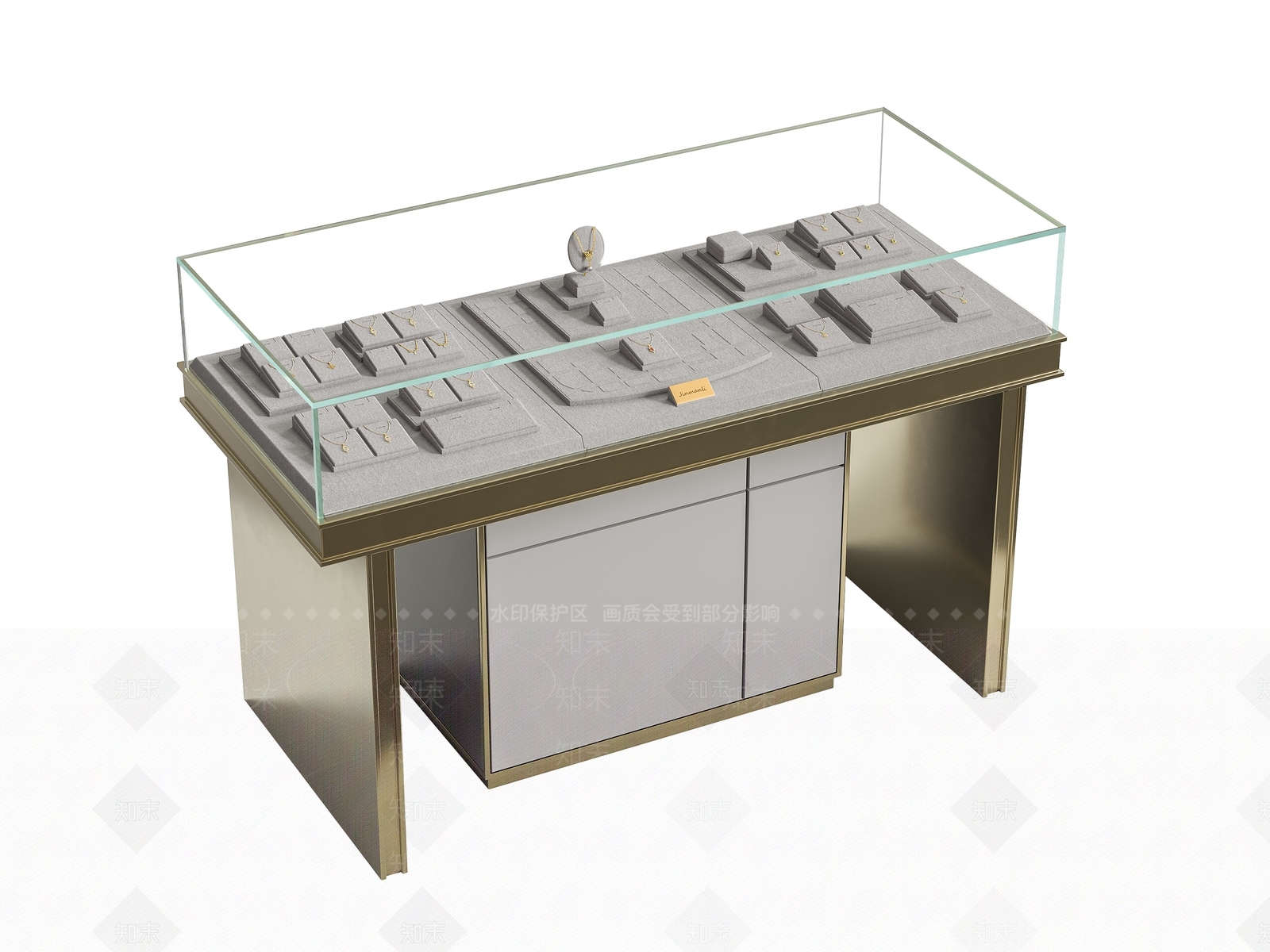 现代时尚珠宝展示柜台3D模型下载【ID:1148987868】