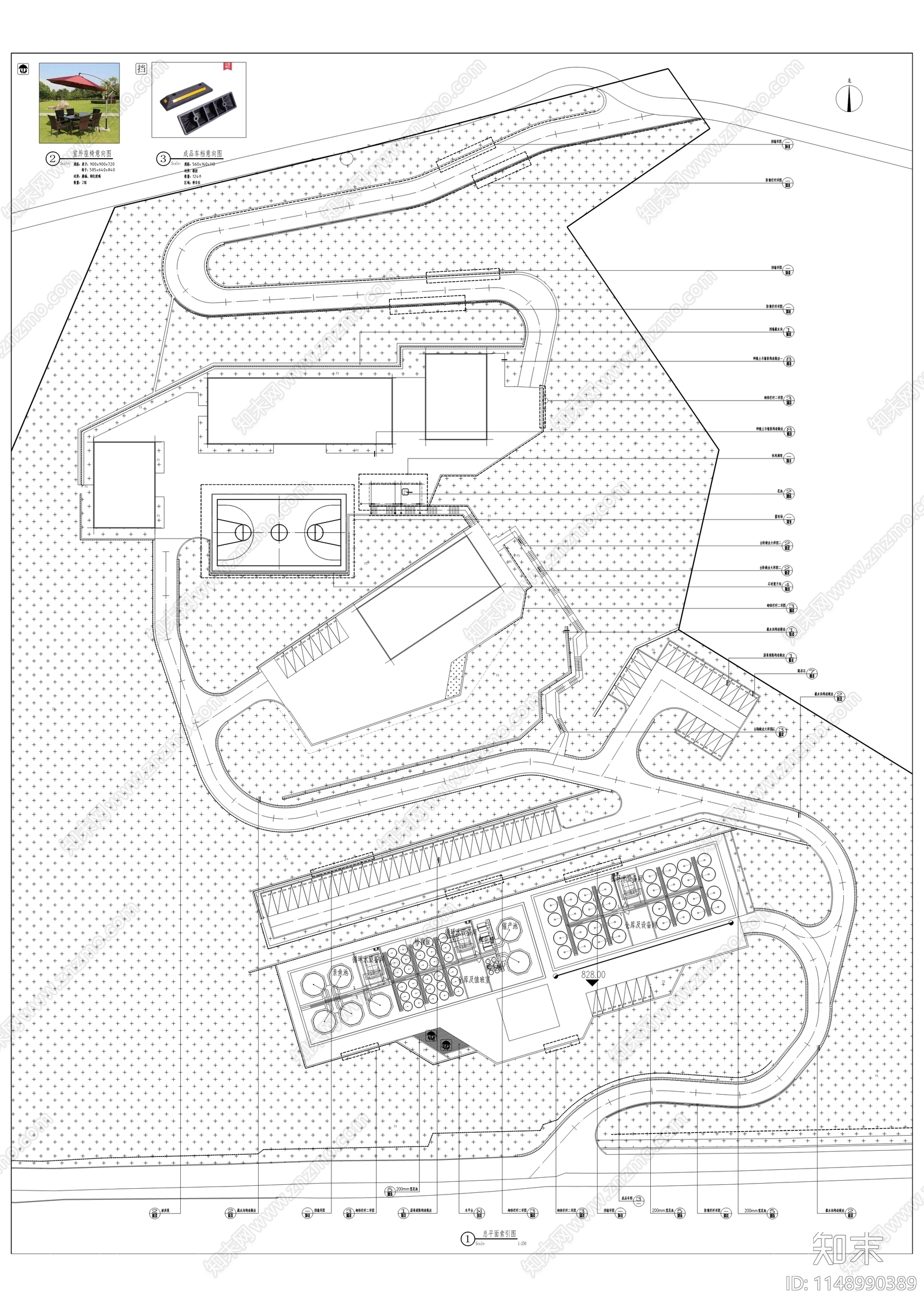 水利工程枢纽工程附属工程cad施工图下载【ID:1148990389】