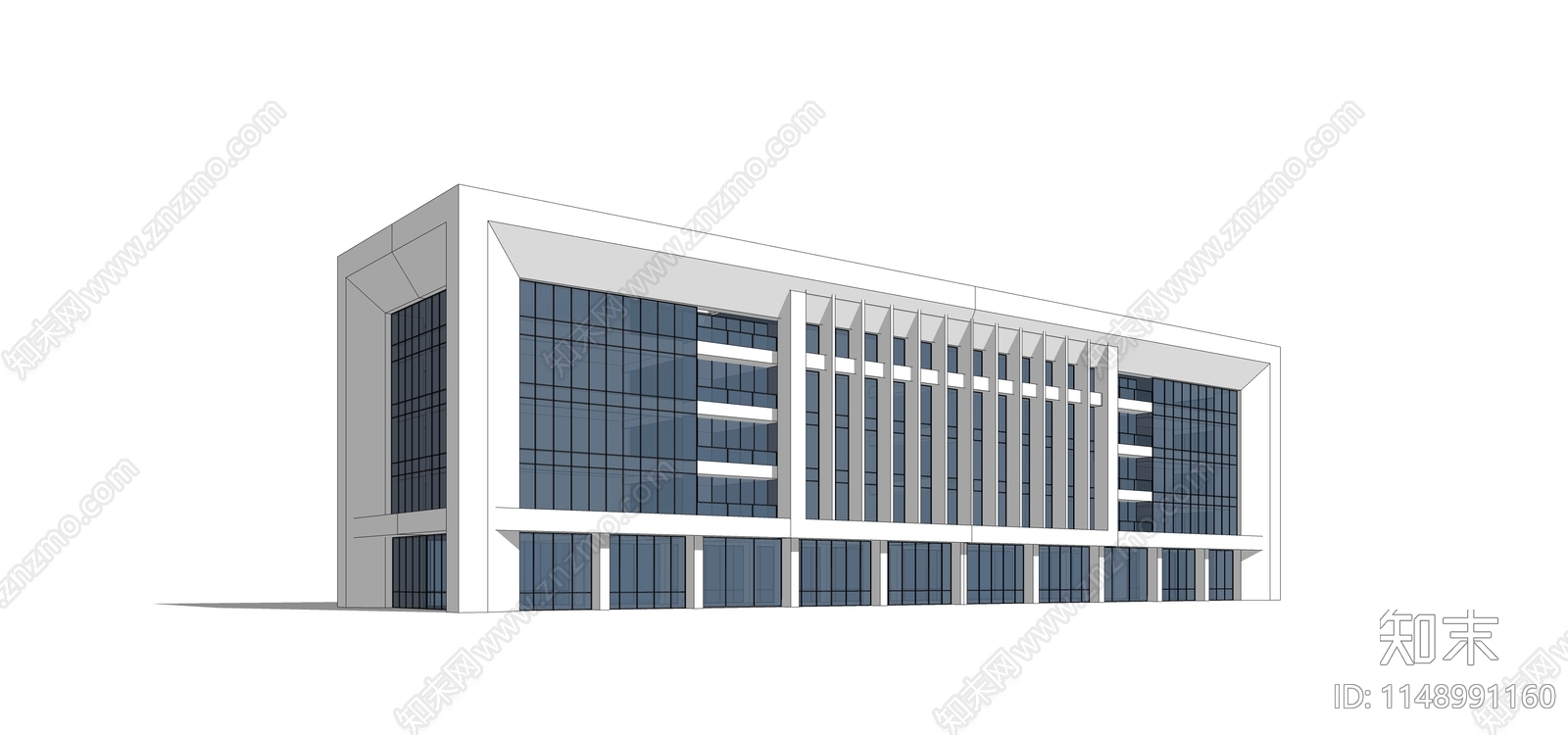 现代风格多层办公楼SU模型下载【ID:1148991160】