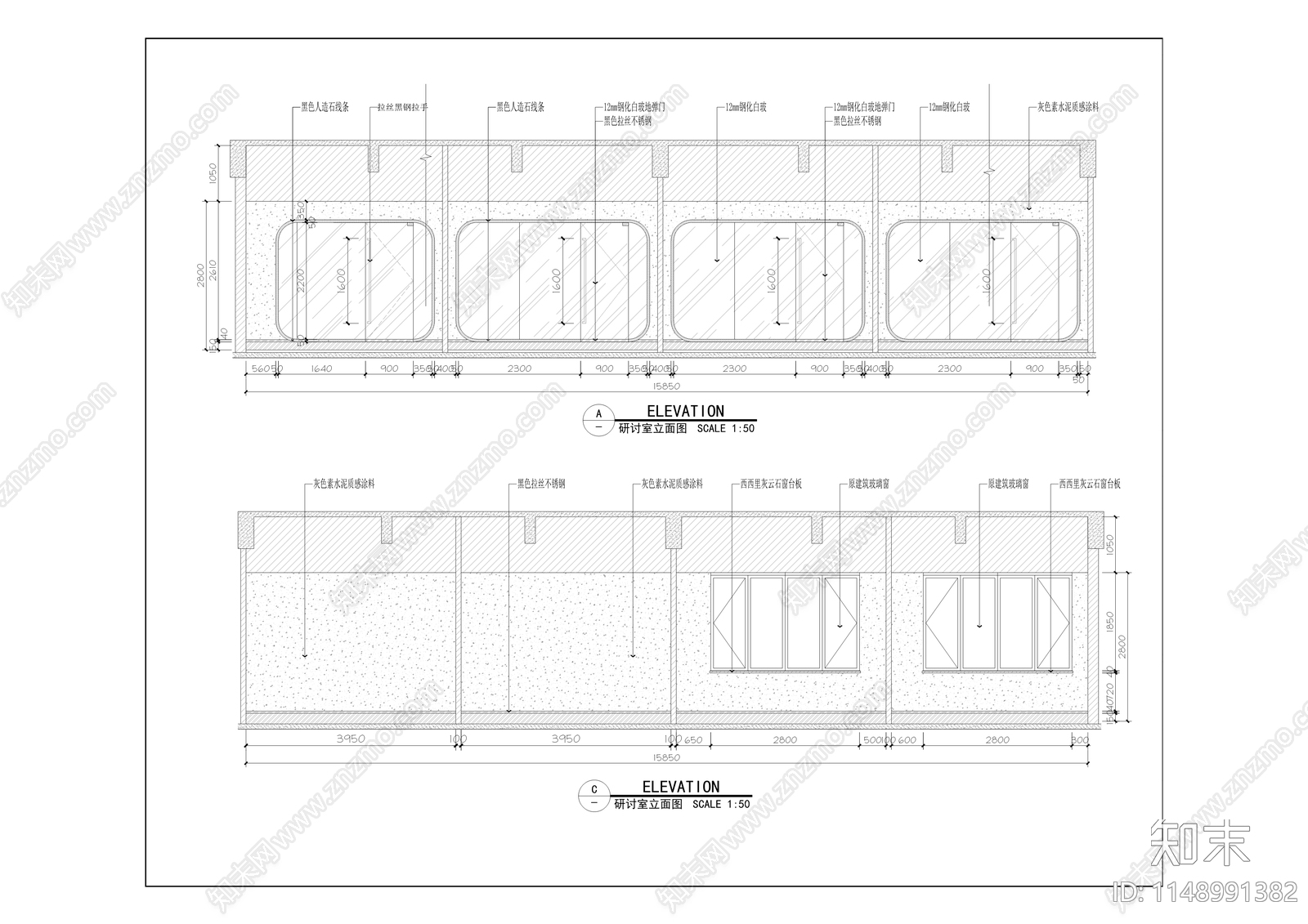 研发楼三期7号楼室内cad施工图下载【ID:1148991382】
