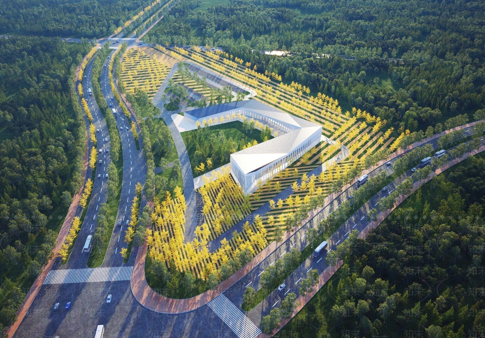 现代办公厂房3D模型下载【ID:1148996707】