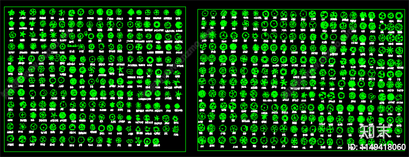 常用园林植物图库施工图下载【ID:1149418060】
