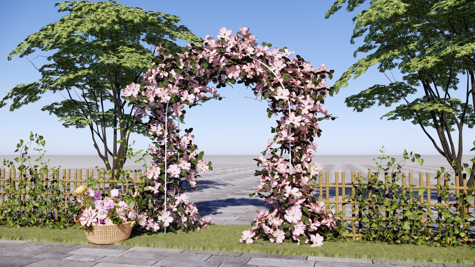 现代乡村花拱门SU模型下载【ID:1149002535】