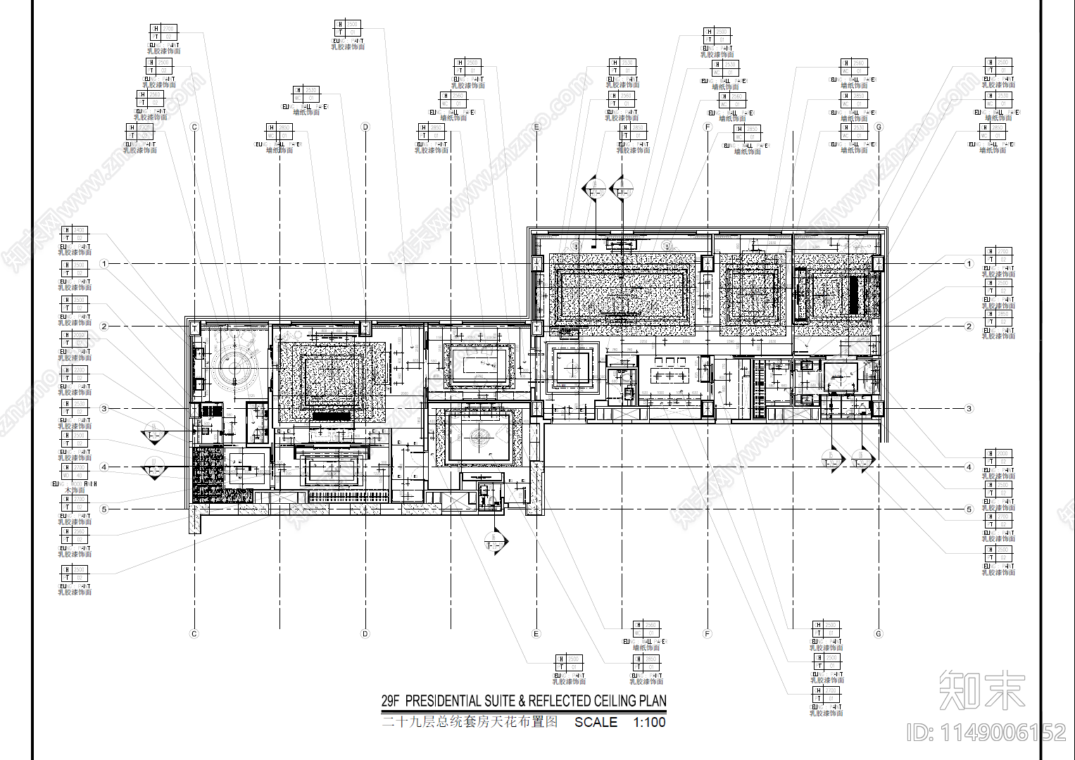 五星级酒店室内cad施工图下载【ID:1149006152】