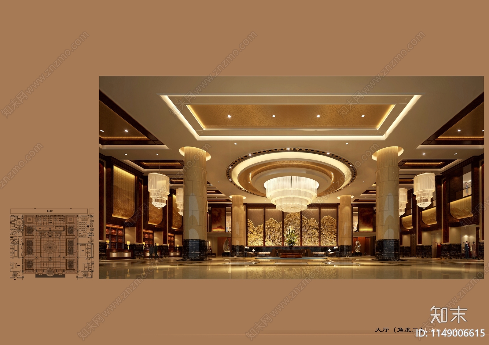 最新经典奢华五星级大酒店室内cad施工图下载【ID:1149006615】