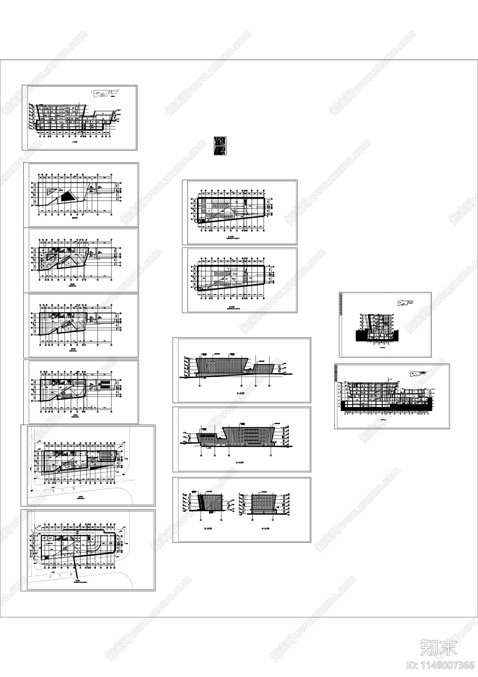 图书馆建筑cad施工图下载【ID:1149007366】