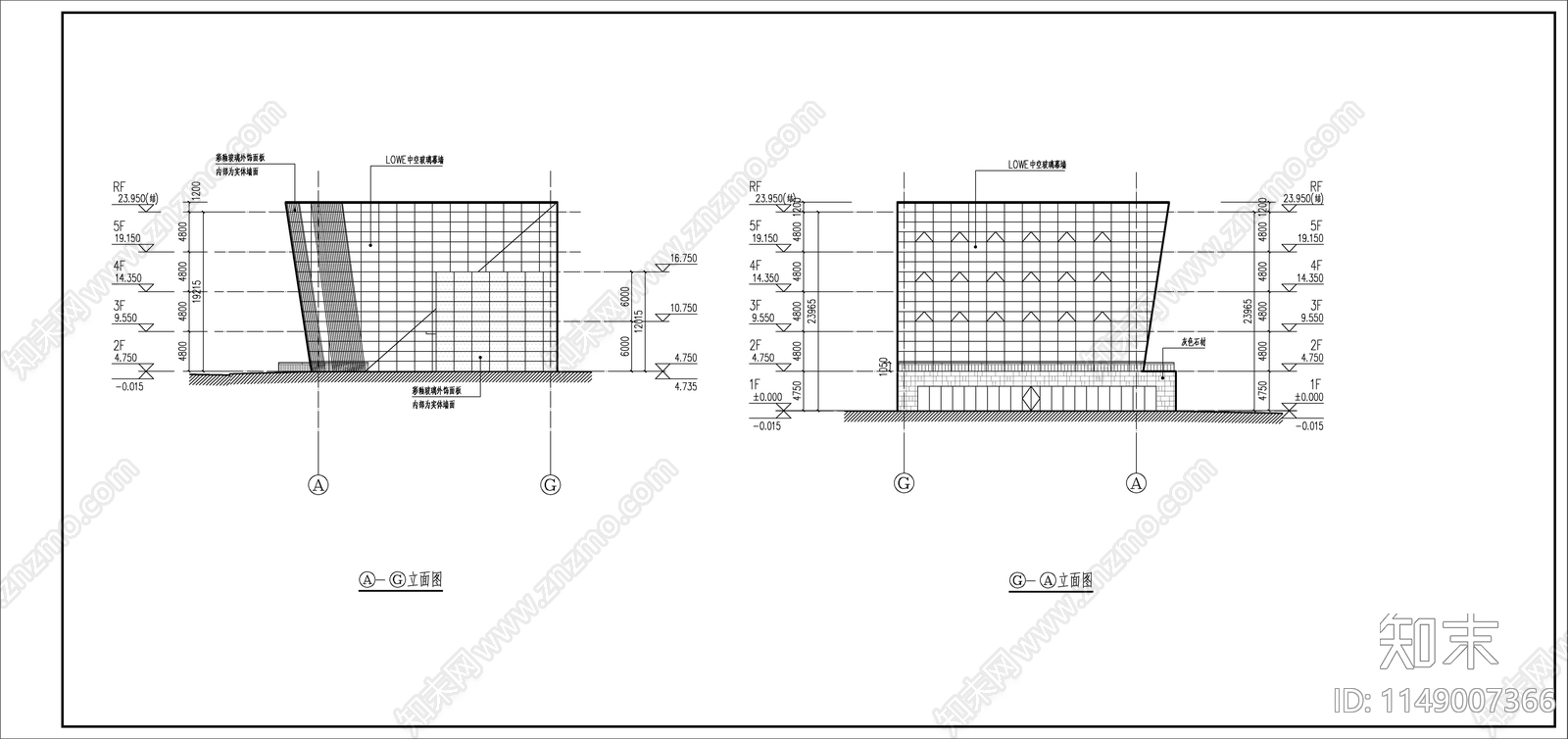 图书馆建筑cad施工图下载【ID:1149007366】