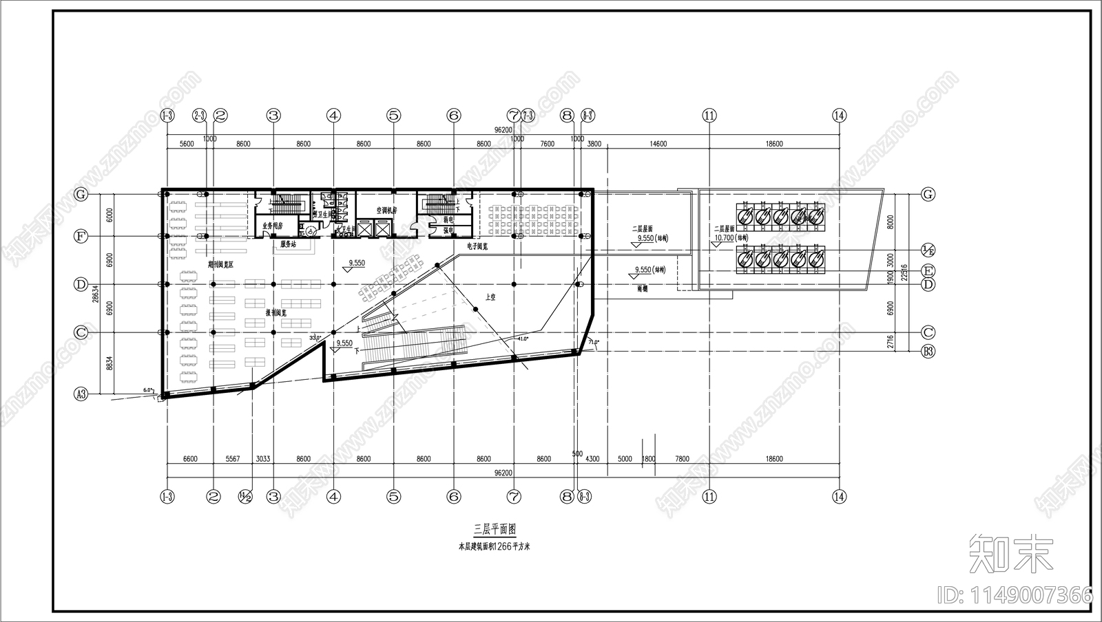 图书馆建筑cad施工图下载【ID:1149007366】