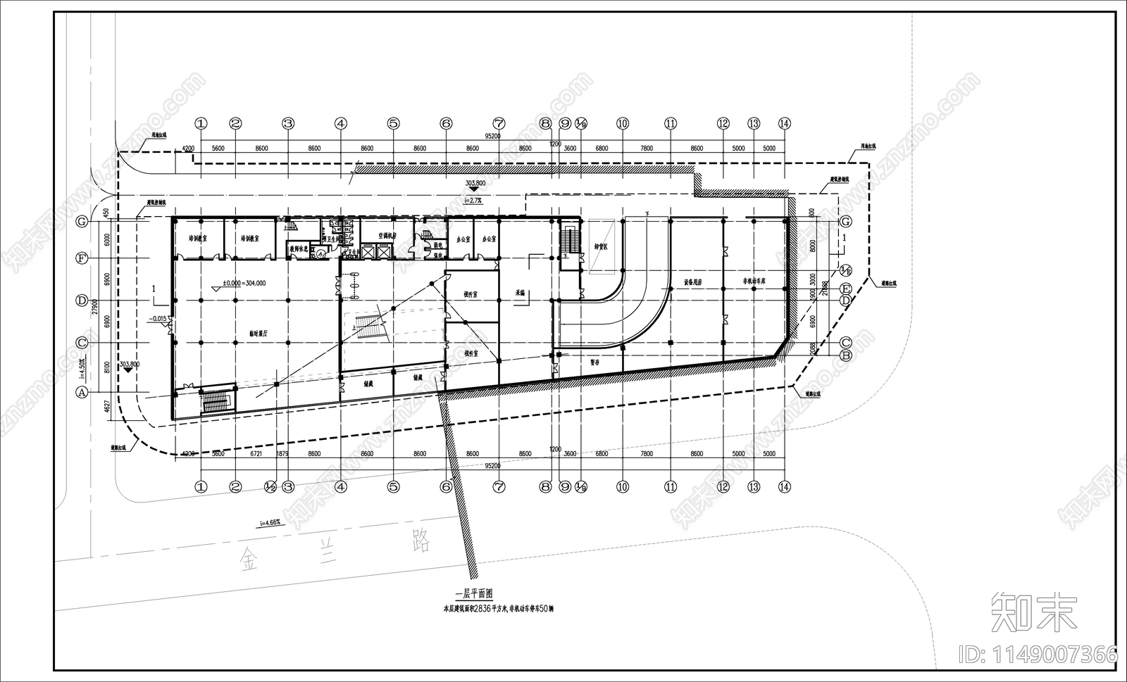 图书馆建筑cad施工图下载【ID:1149007366】