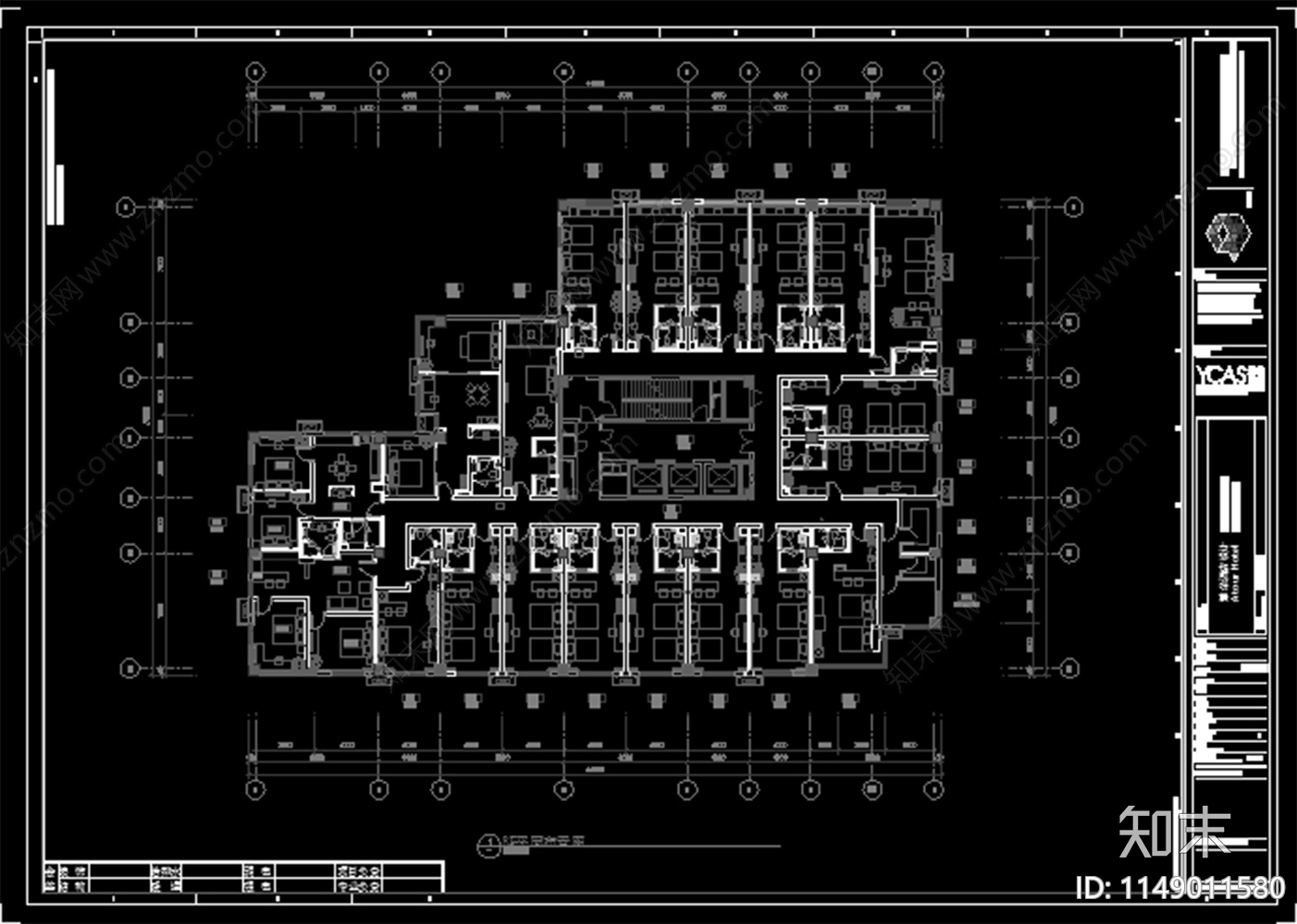 现代酒店室内cad施工图下载【ID:1149011580】