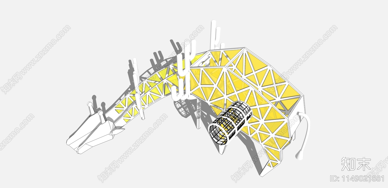 长颈鹿儿童滑滑梯SU模型下载【ID:1149021881】