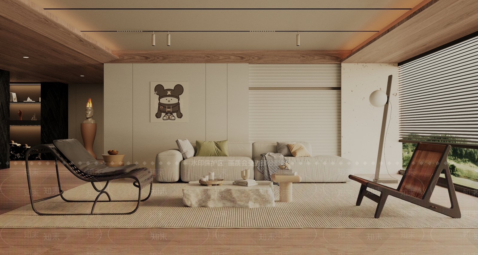 侘寂家居客厅3D模型下载【ID:1149027888】_知末3d模型网