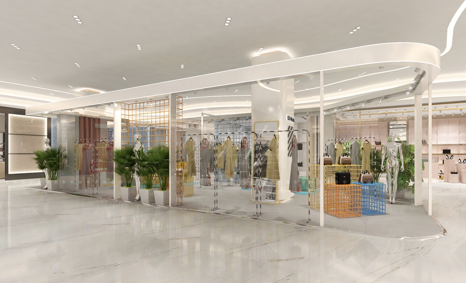 现代商场服装快闪店3D模型下载【ID:1149028345】
