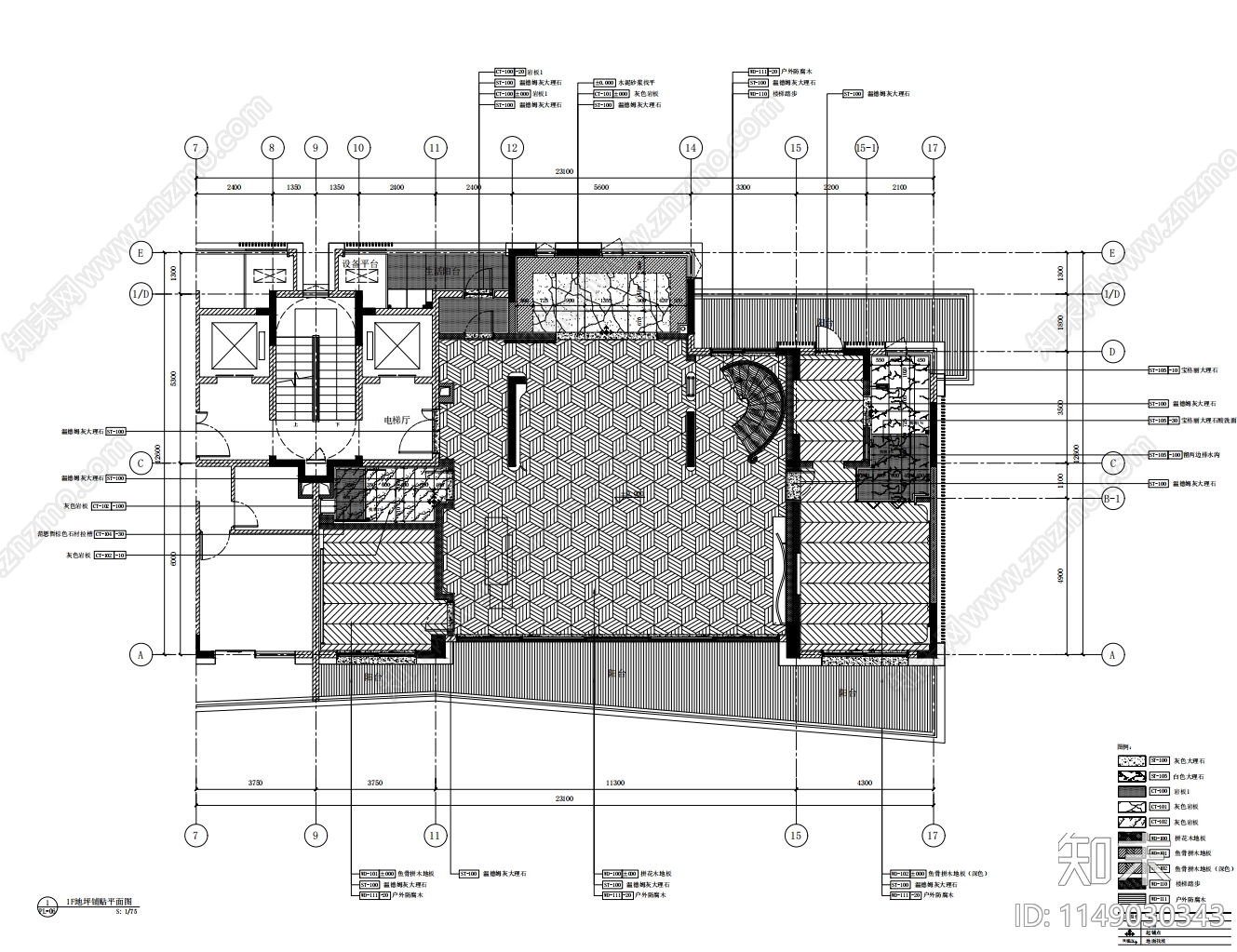 400㎡别墅室内cad施工图下载【ID:1149030343】