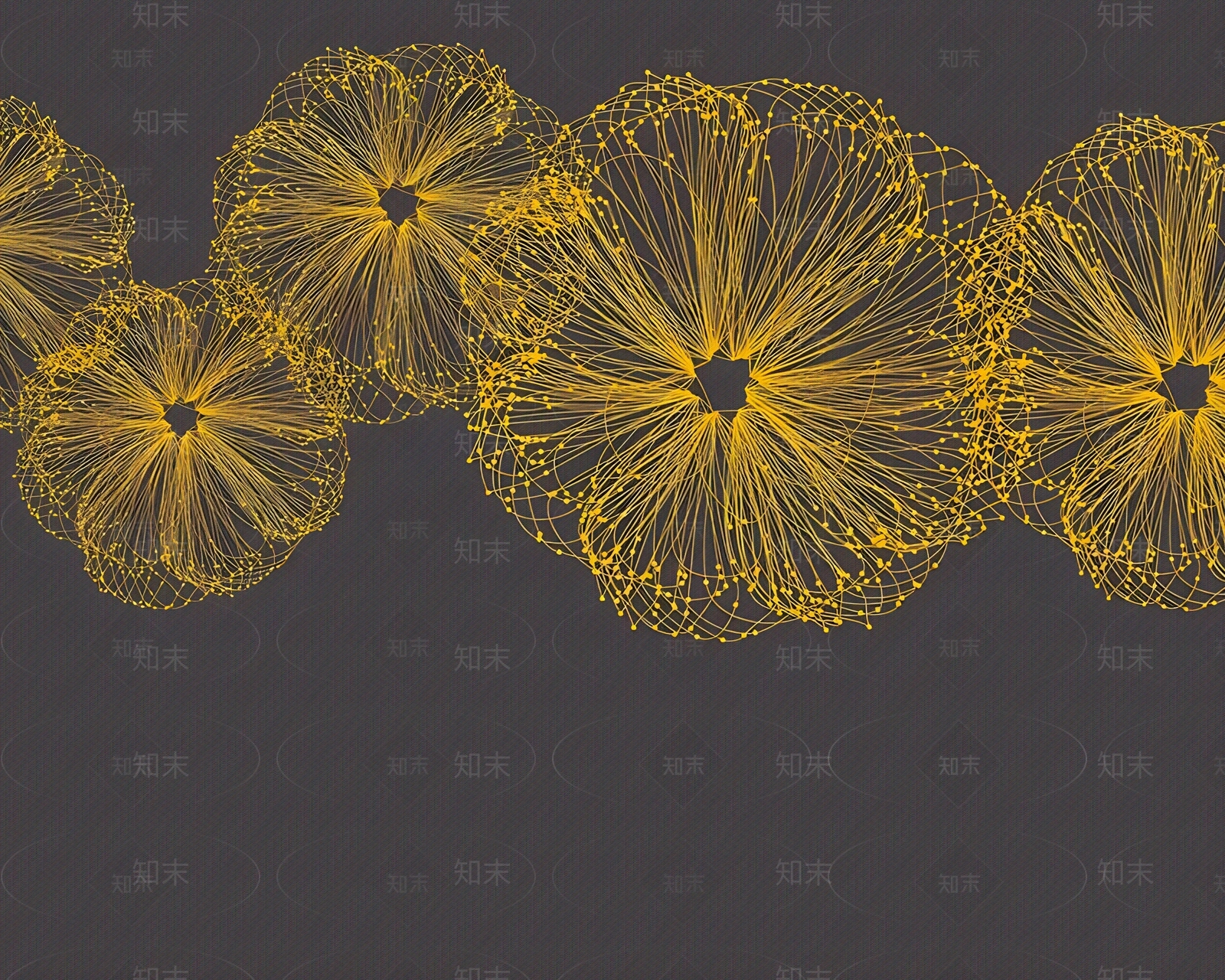 新中式金黄色金线花壁纸贴图下载【ID:1149035027】