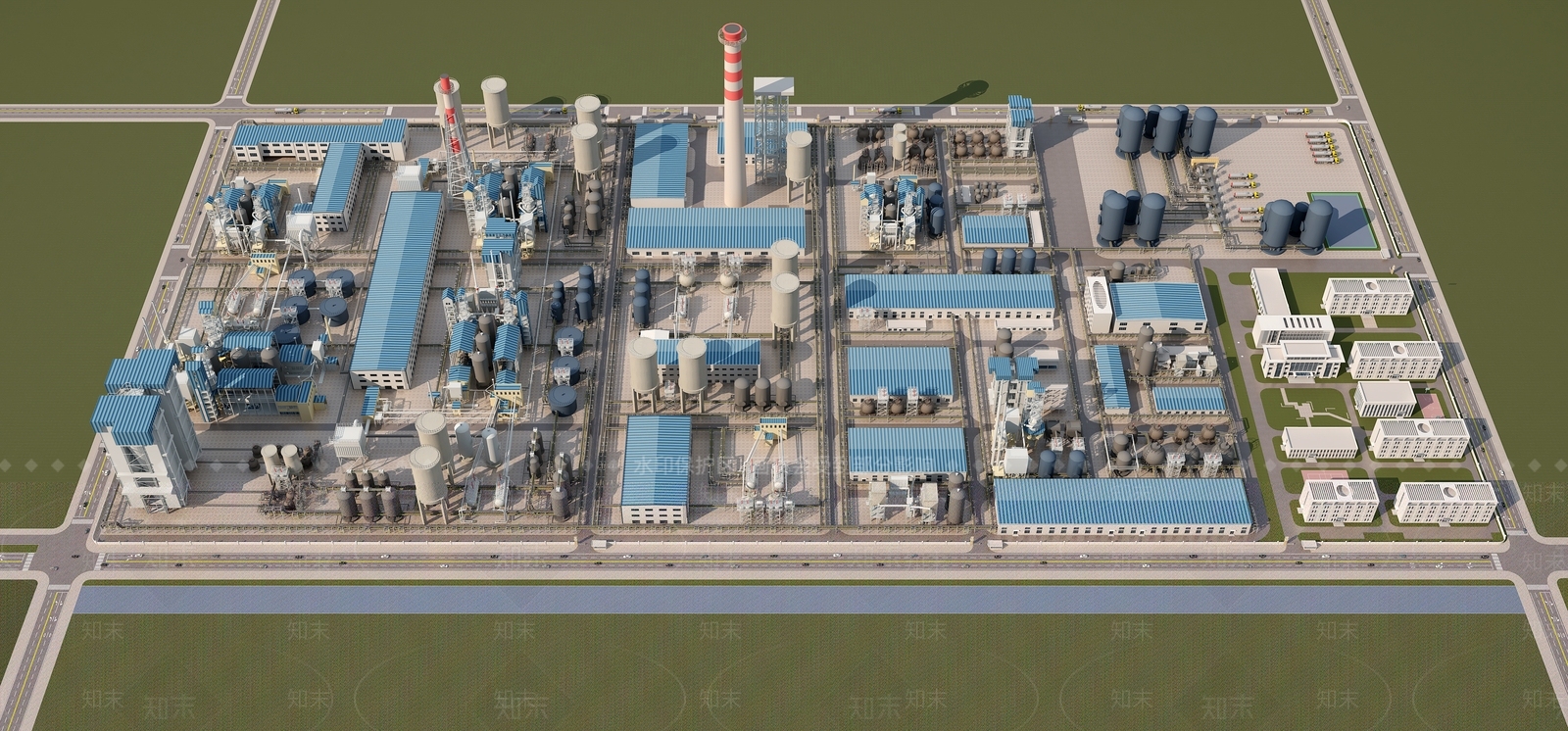 化工厂厂房工业设备3D模型下载【ID:1149038059】