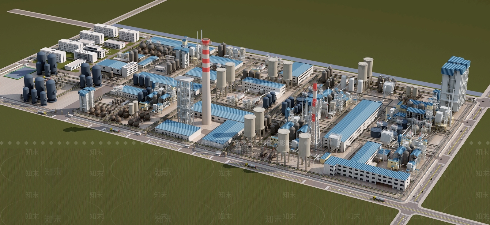 化工厂厂房工业设备3D模型下载【ID:1149038059】