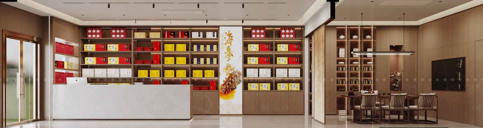 烟酒行茶室品茶区3D模型下载【ID:1149038796】