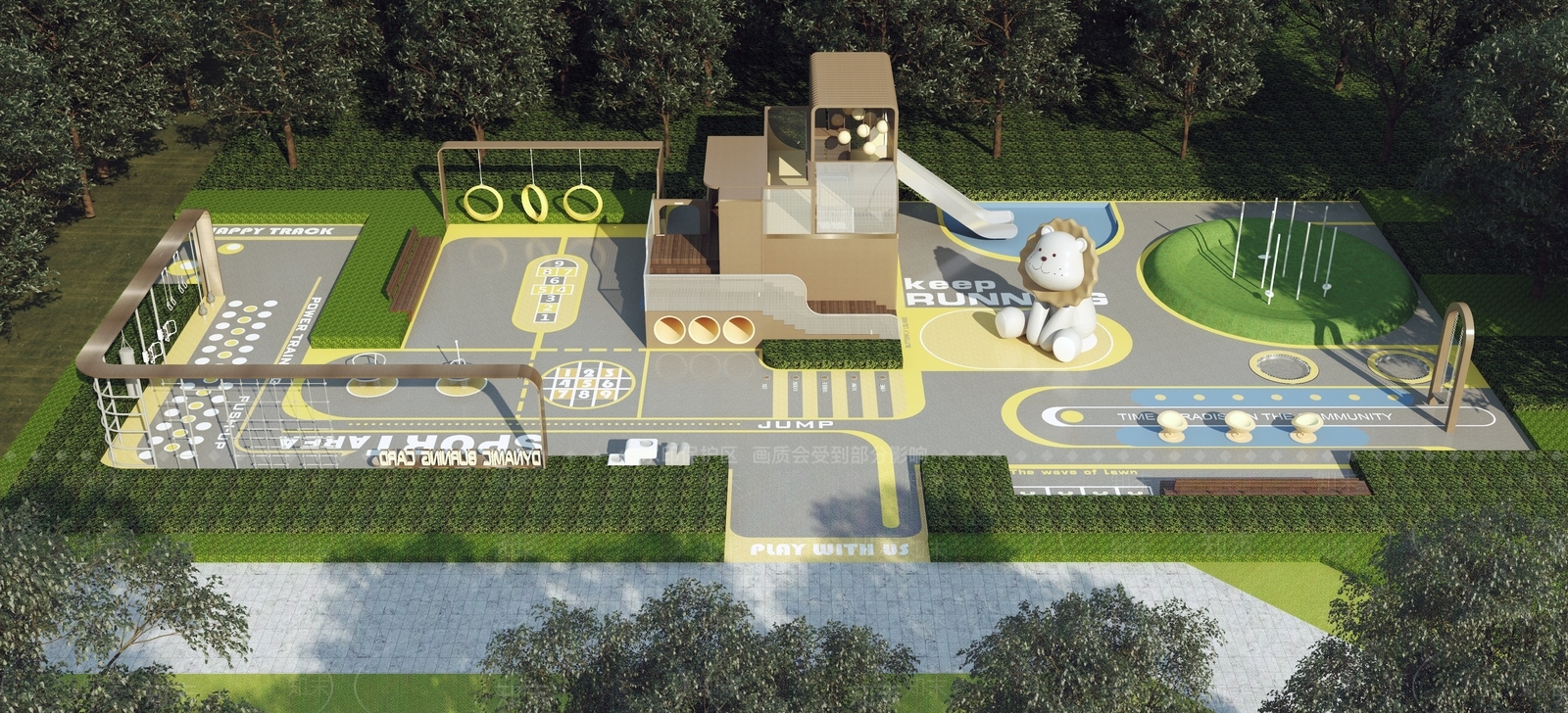 现代儿童游乐区3D模型下载【ID:1149039923】