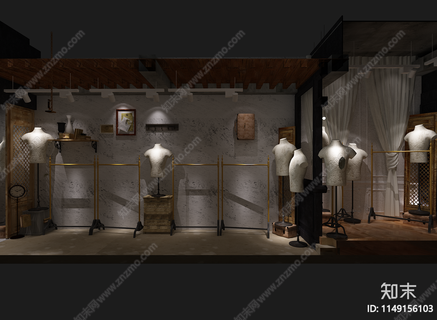 潮流店设计cad施工图下载【ID:1149156103】
