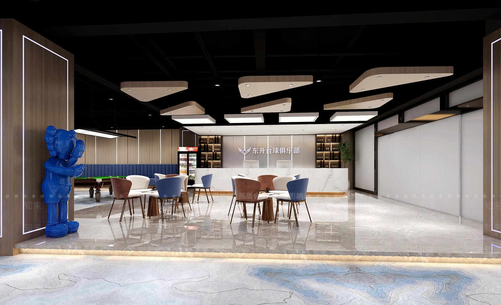 现代轻奢台球厅3D模型下载【ID:1149041366】