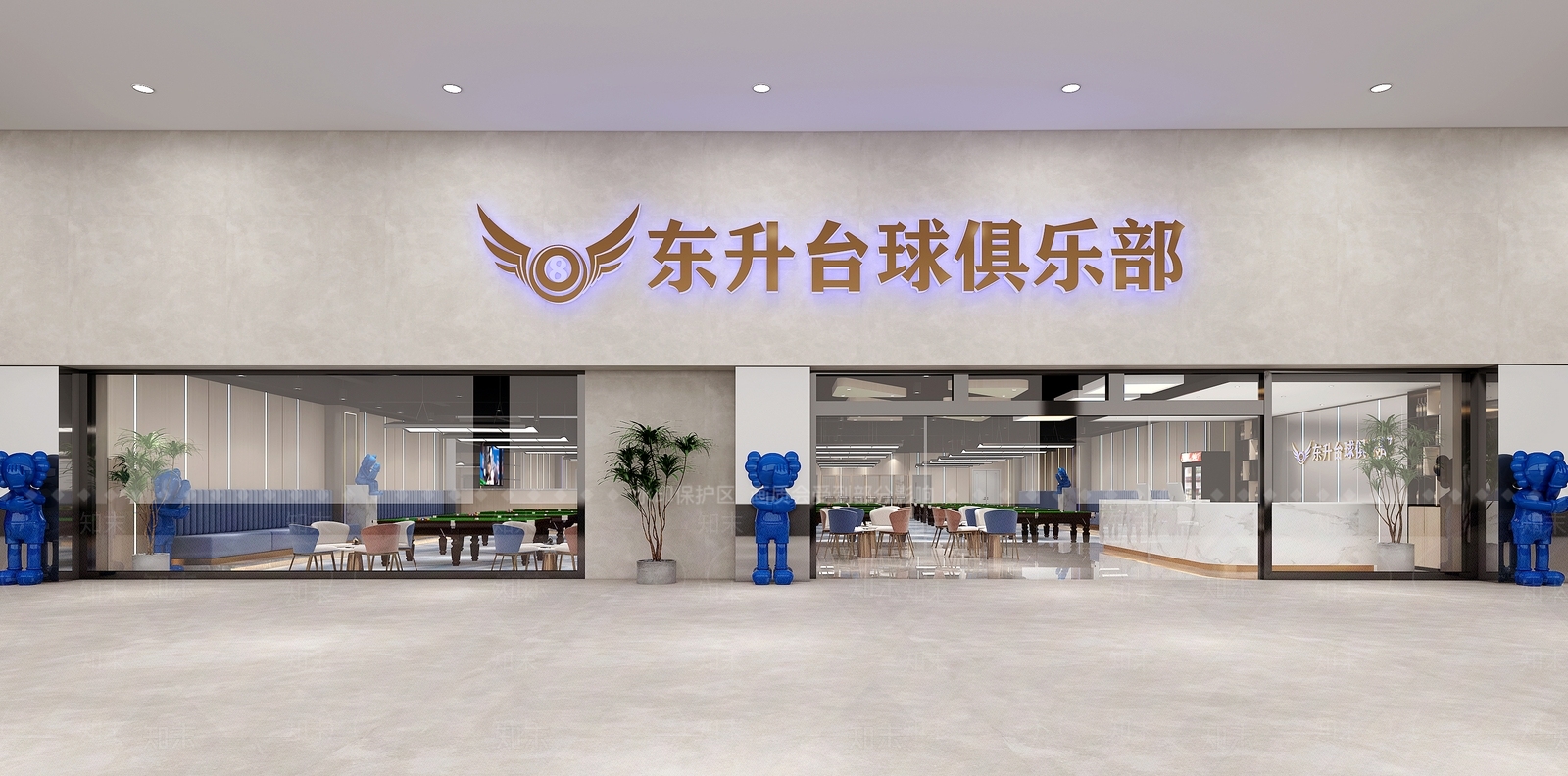 现代轻奢台球厅3D模型下载【ID:1149041366】