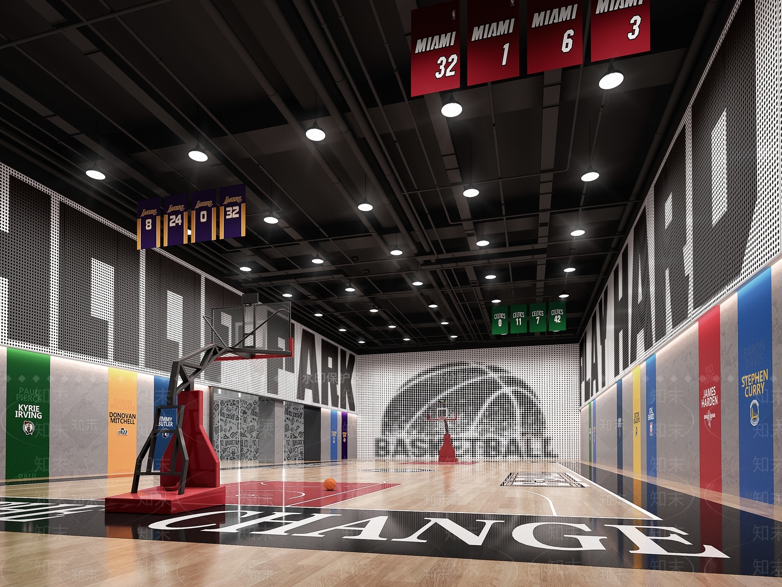 现代室内篮球场3D模型下载【ID:1149049601】