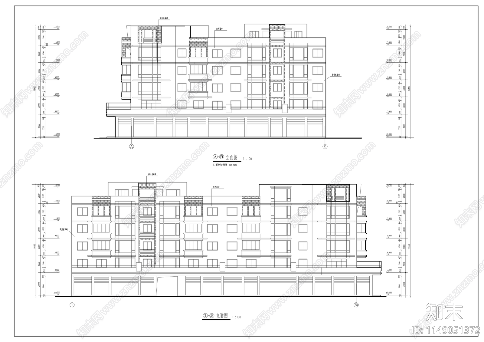 经典住宅建筑cad施工图下载【ID:1149051372】