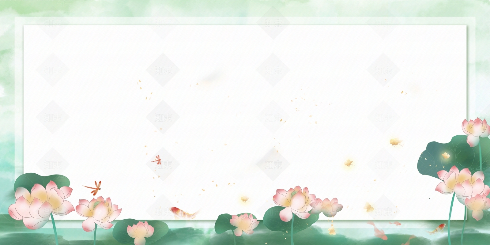 新中式国潮山水边框壁纸背景贴图下载【ID:1149052215】