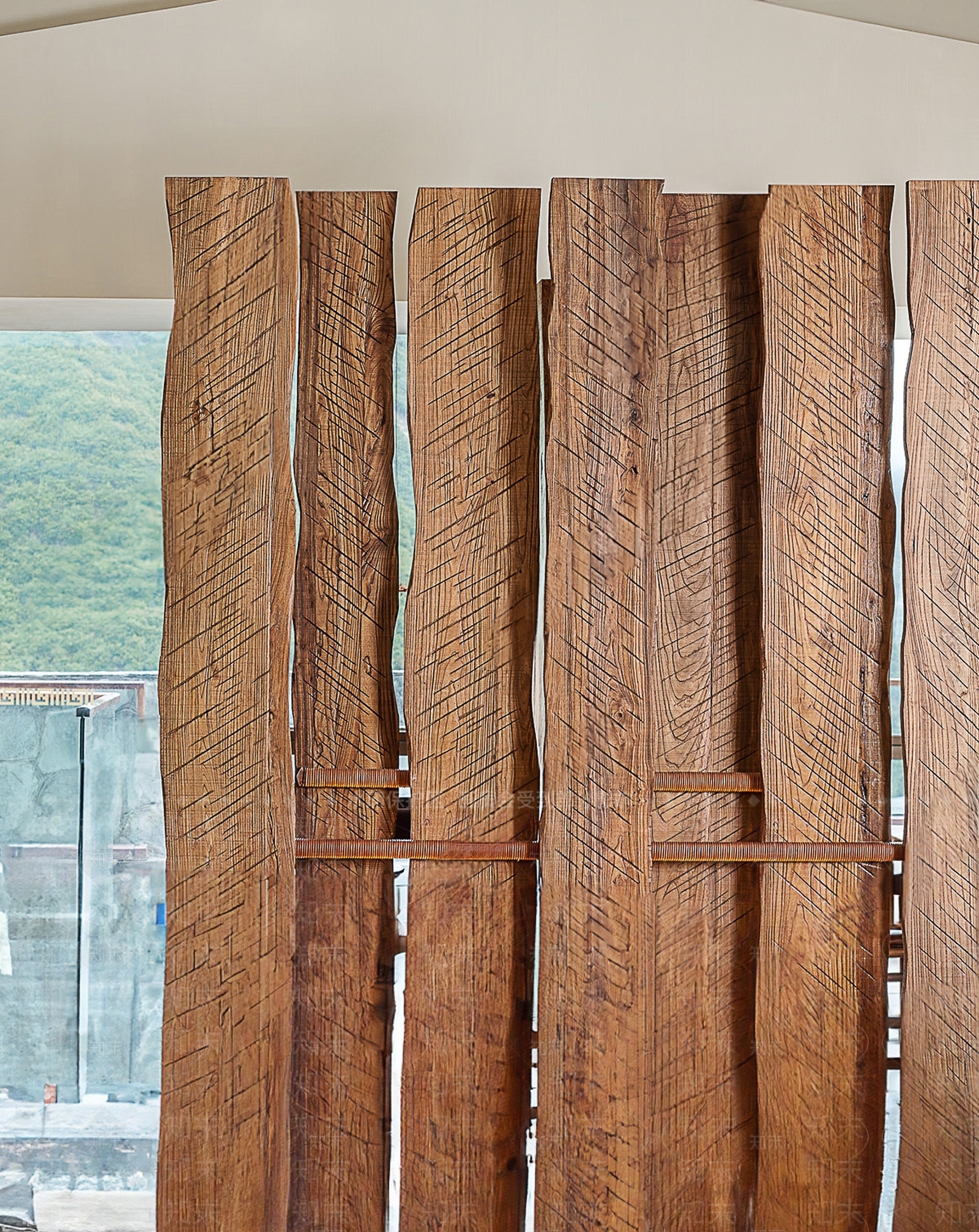 侘寂风木头隔断SU模型下载【ID:1149056559】