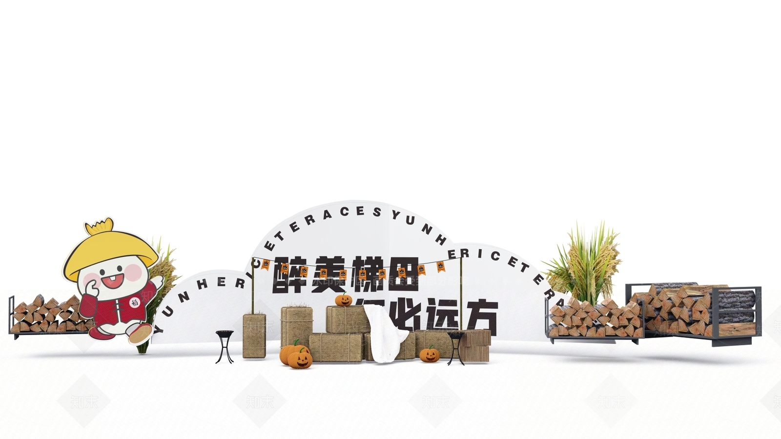 中式农具小品SU模型下载【ID:1149056947】