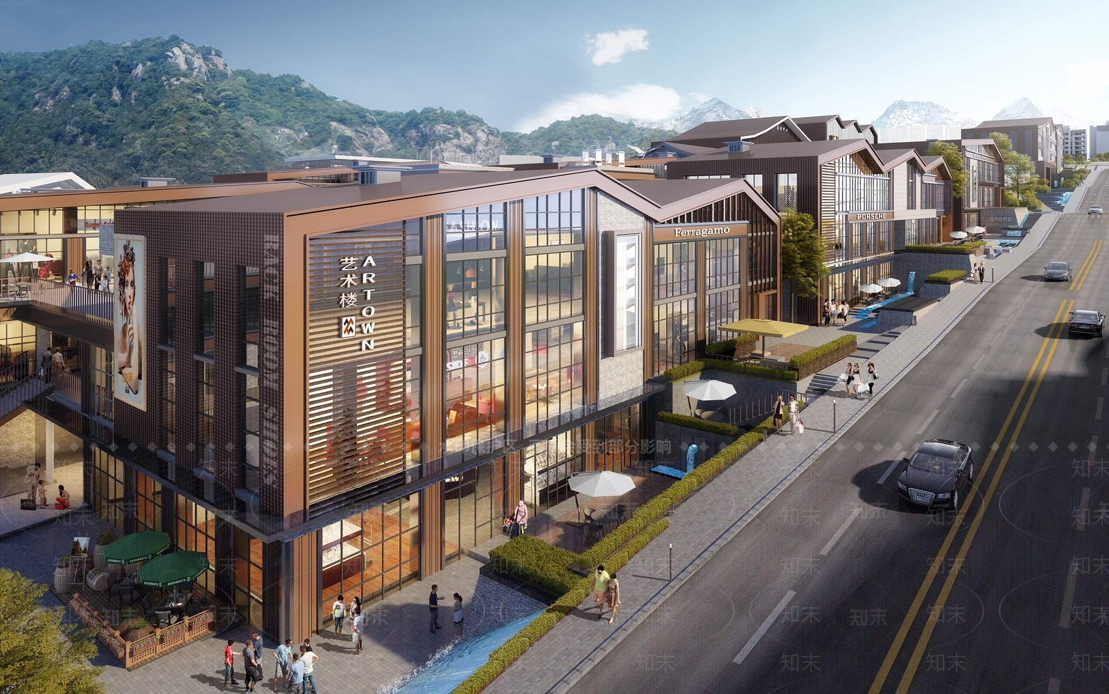 新中式太古里商业街SU模型下载【ID:1149059056】