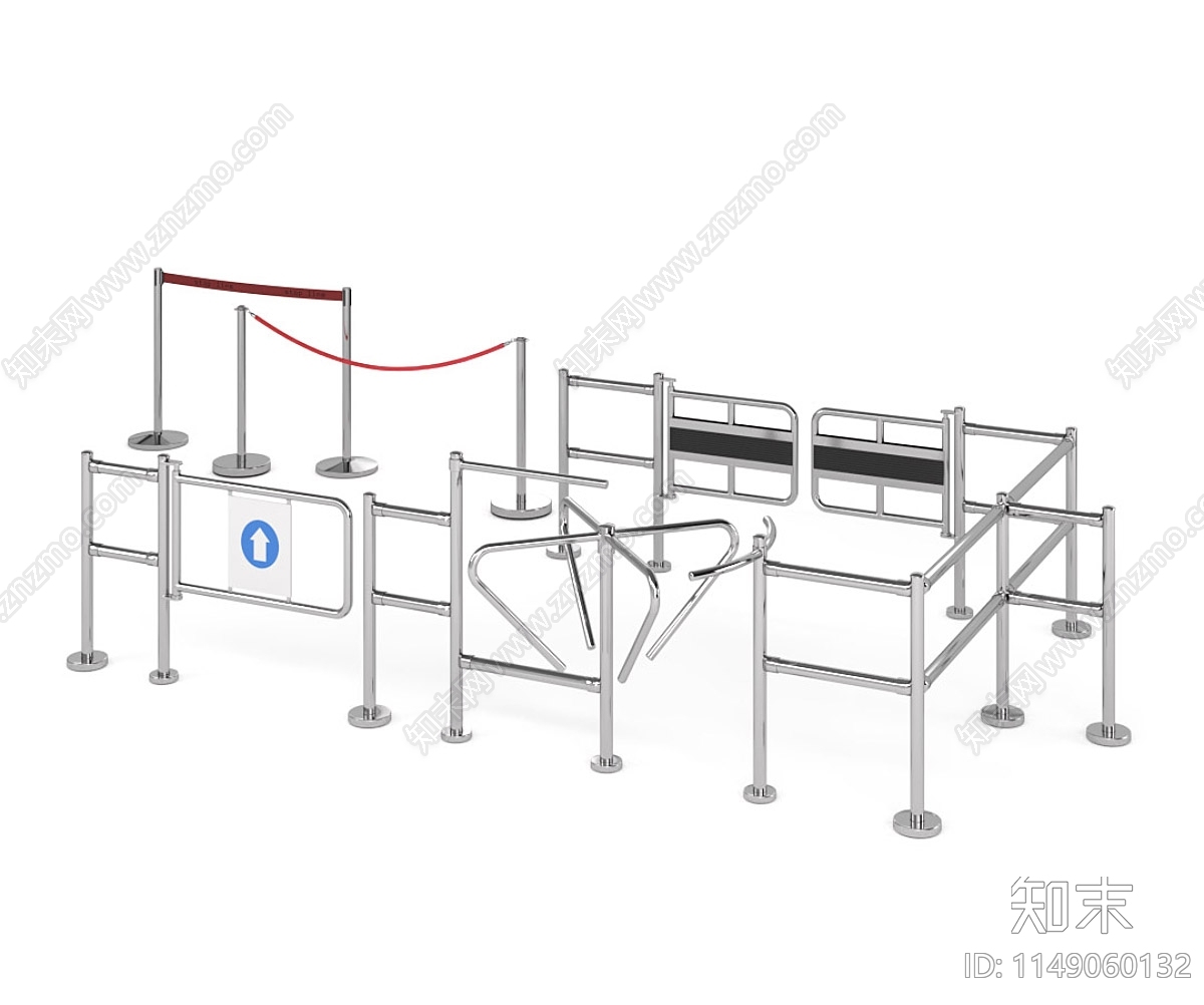 超市隔离栏SU模型下载【ID:1149060132】