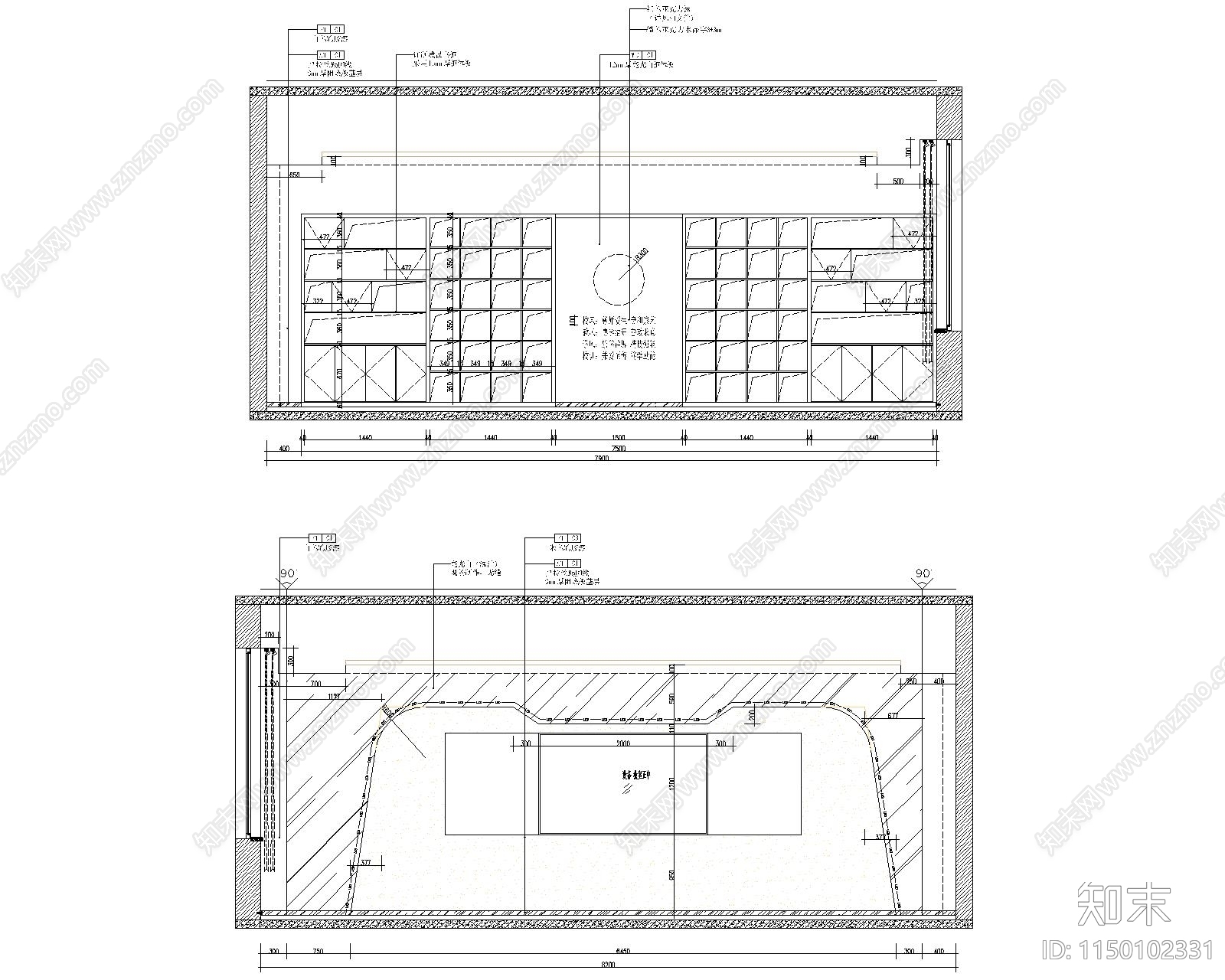 培训中心室内cad施工图下载【ID:1150102331】