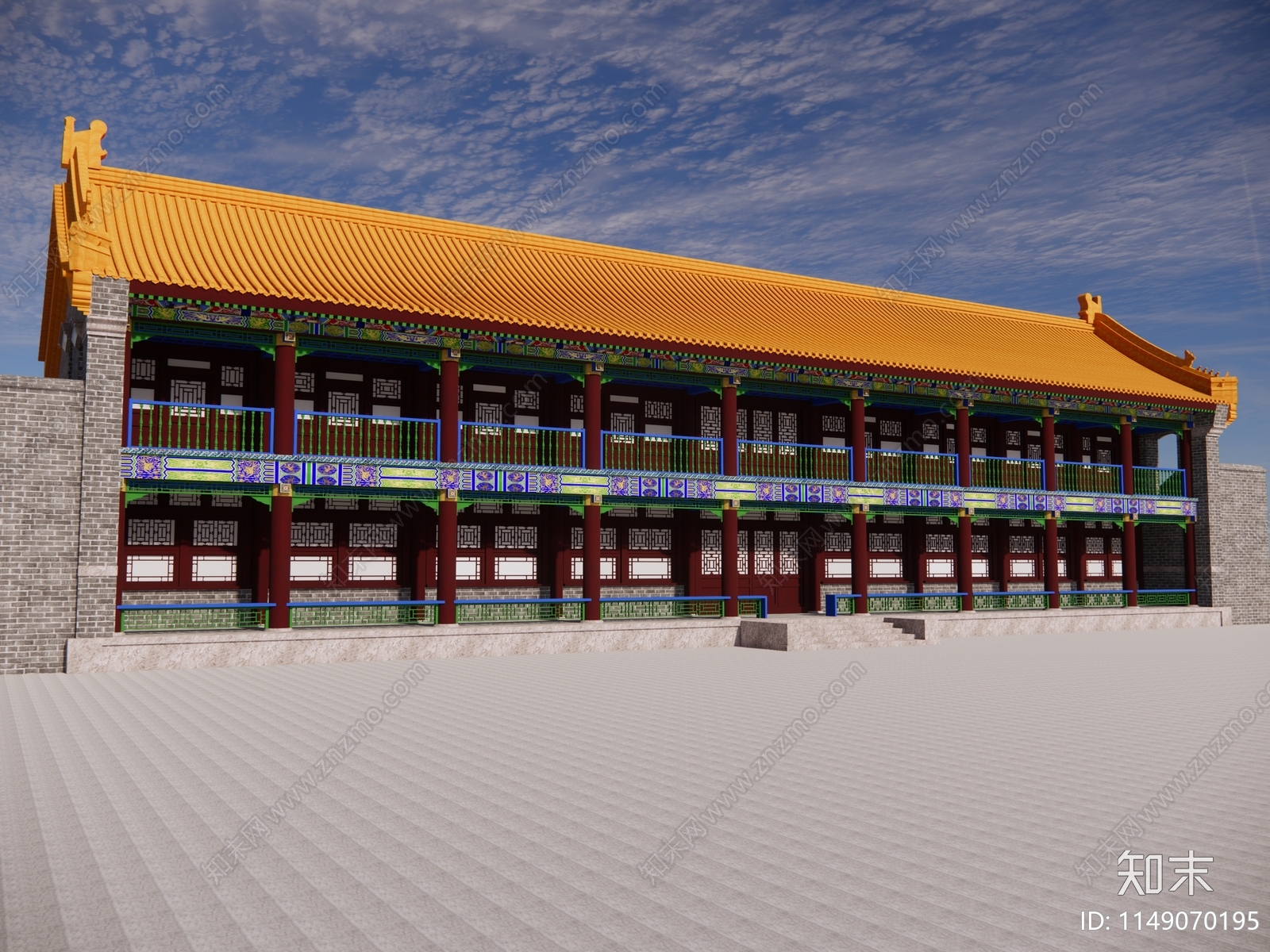 中式寺庙建筑SU模型下载【ID:1149070195】