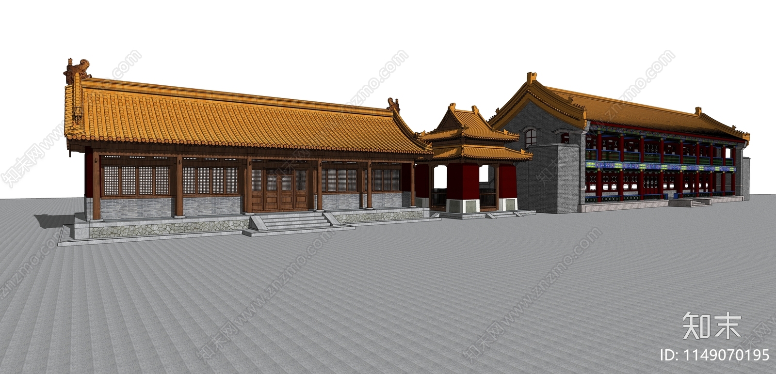 中式寺庙建筑SU模型下载【ID:1149070195】