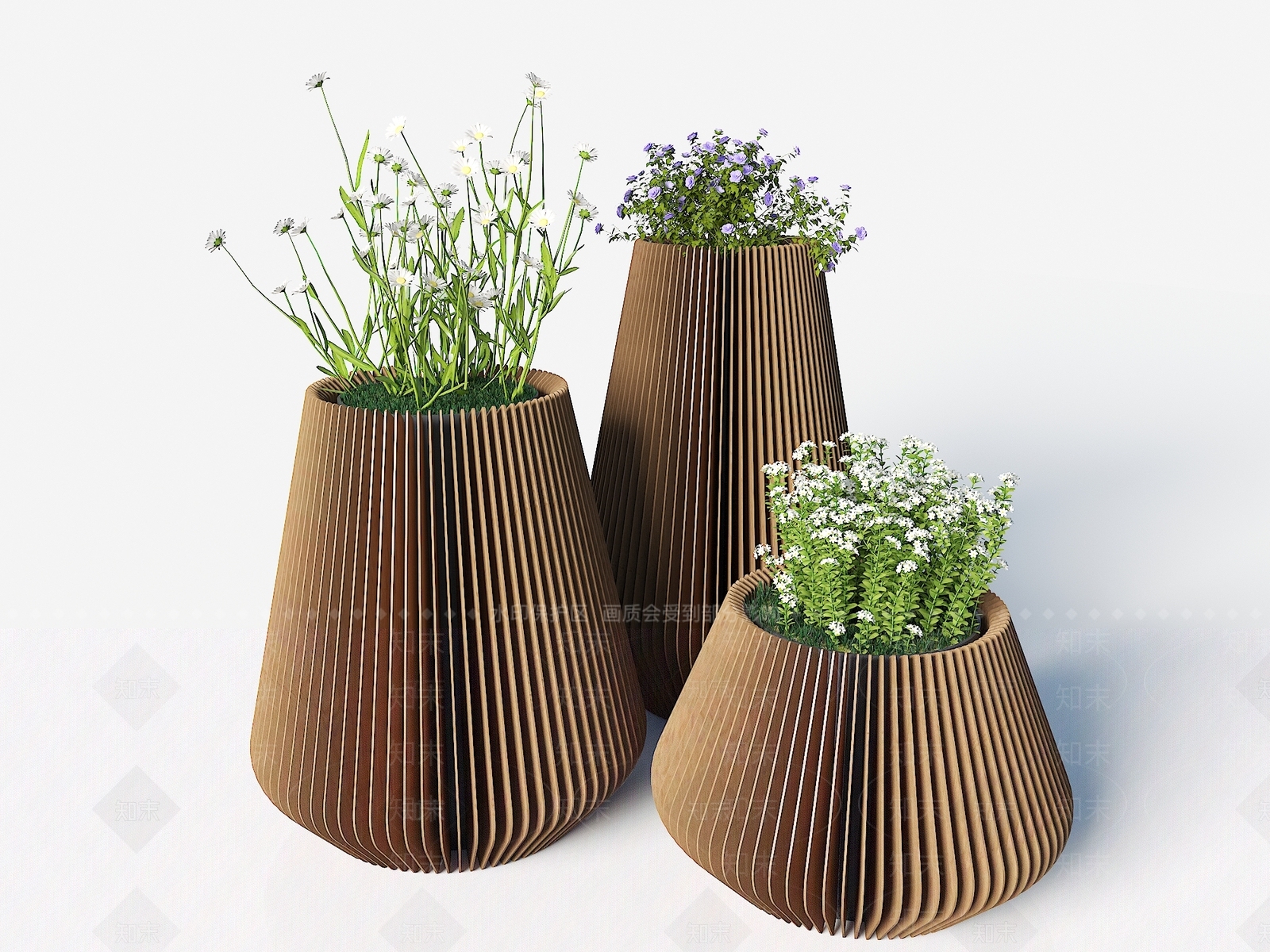 现代格栅花箱3D模型下载【ID:1149071097】