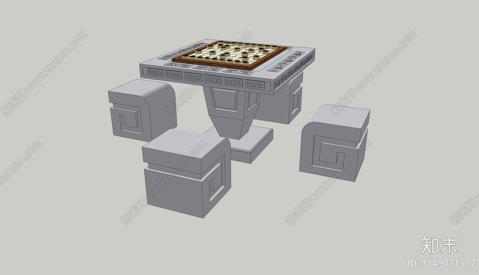 石桌象棋SU模型下载【ID:1149071377】