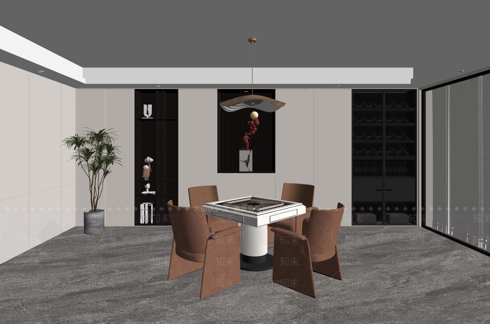 现代棋牌室SU模型下载【ID:1149072196】