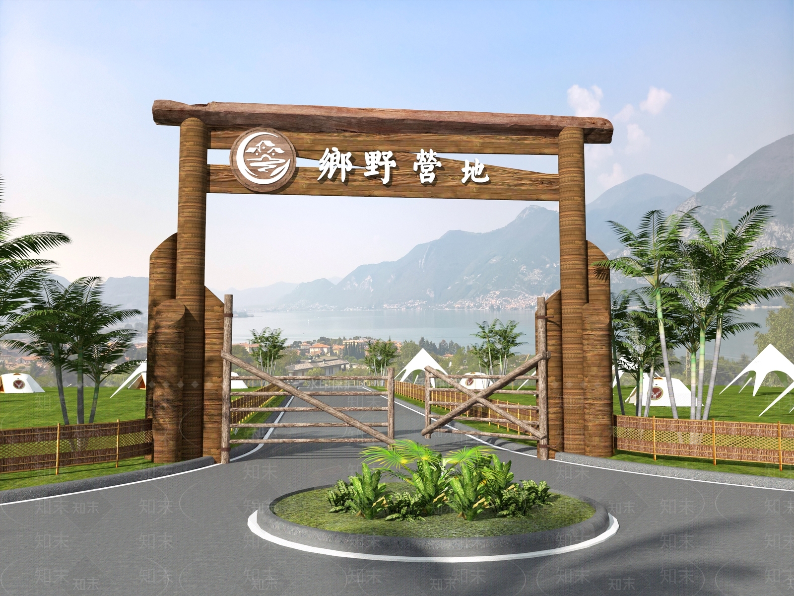 现代露营地入口大门3D模型下载【ID:1149074690】