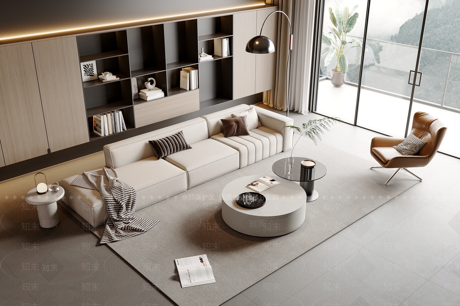 现代沙发茶几组合3D模型下载【ID:1149076275】